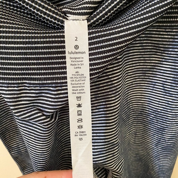 LULULEMON EBB TO TRAIN TIGHT LEGGINGS WASH TIE DYE MARBLE STRIPES NAVY BLUE NWT - Picture 10 of 12